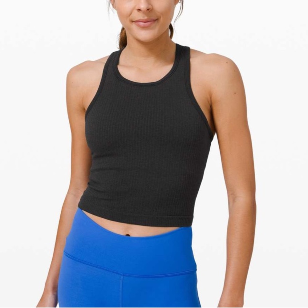 Lululemon Ebb To Street Racerback Crop Tank Top Black